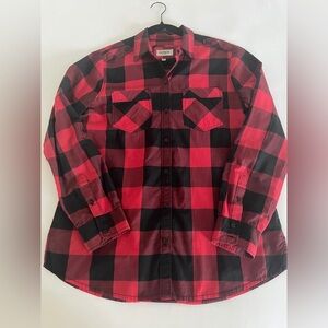Vintage Express Red & Black Plaid Button-Up Shirt (Minor Flaw)